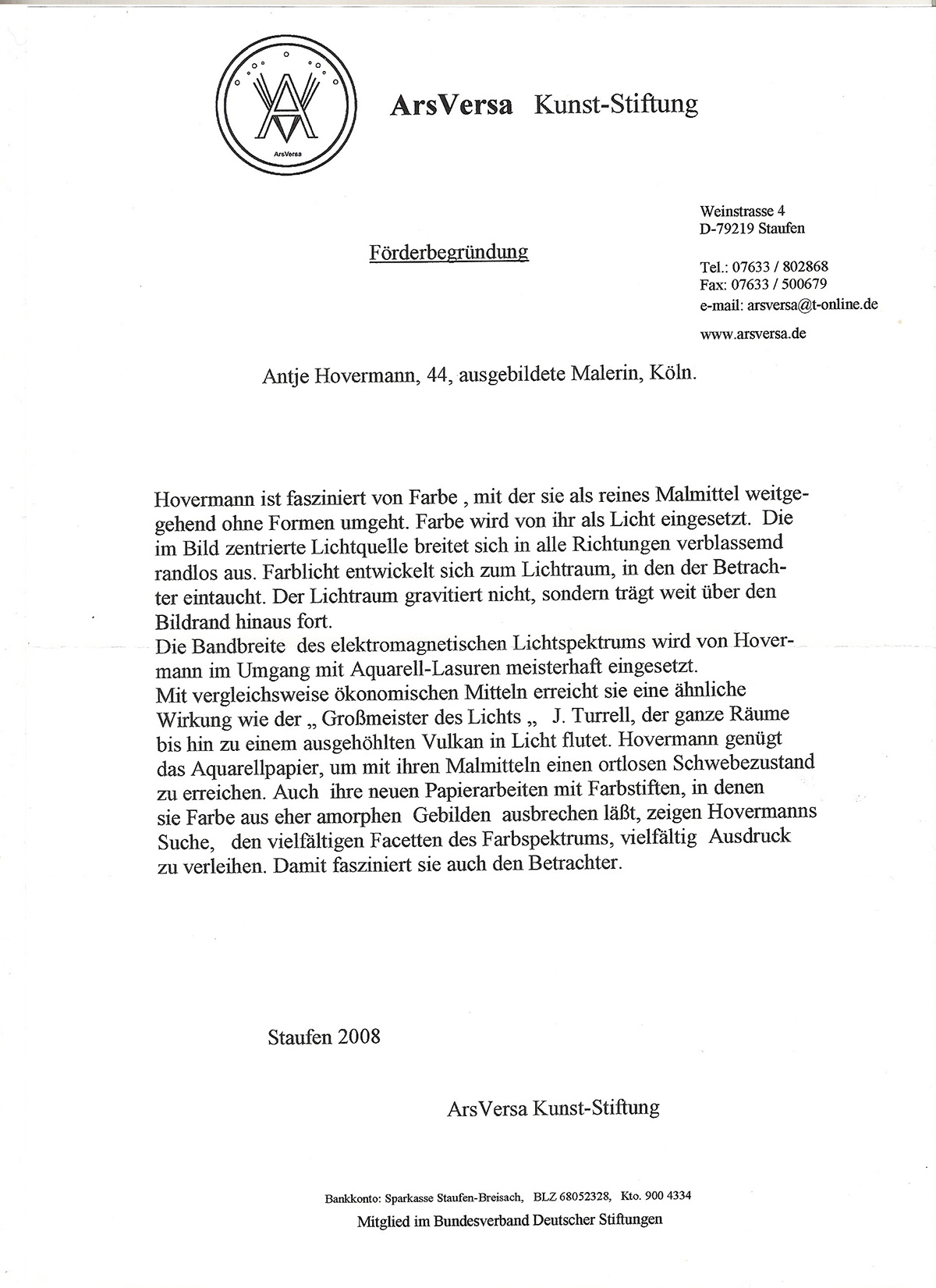 Arsversa Förderbegründung